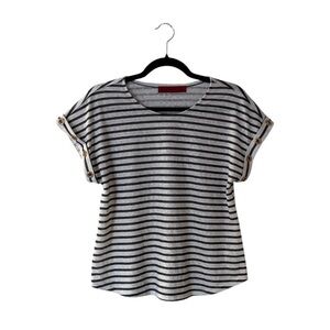 Love Scarlett ($38) Poly/Linen Striped Tee - PTP 21